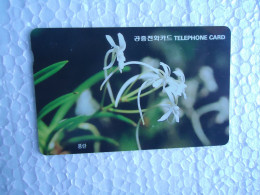 KOREA   USED CARDS  PLANTS FLOWERS - Fleurs