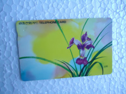 KOREA   USED CARDS   FLOWERS  ORCHIDS - Fiori