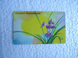 KOREA USED  CARDS  FLOWERS PLANTS ORCHIDS - Flores