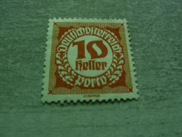 Deutsche Osterreich - Porto - 10 Heller - Rouge - Non Oblitéré - Année 1908 - - Steuermarken