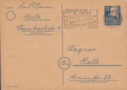 Alliierte Besetzung Soviet Zone Postal Stationery Ganzsache Friedrich Engels M 301 / C 4295 Slogan HALLE Saale 1950 - Postwaardestukken