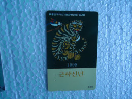 KOREA   USED CARDS  CHINESE YEAR TIGER - Jungle