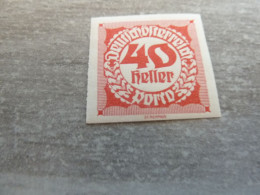 Deutsche Osterreich - Porto - 40 Heller - Rouge - Non Dentelé - Non Oblitéré - Année 1908 - - Revenue Stamps