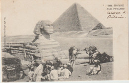 EGYPTE. The Sphynx And Pyramid (Caravane De Bédouins Assis Au Pied Du Sphynx) - Sfinge
