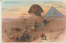 EGYPTE.  Sphynx Et Pyramide De Ghizeh "Souvenir" Illustration (Edit. W. HAGELBERG Akt  N° 35980) - Sfinge
