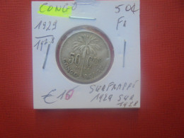 CONGO BELGE 50 Centimes 1929/28 FR (A.14) - 1910-1934: Albert I