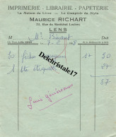 62 0097 LENS P. De CALAIS 1958 LIBRAIRIE PAPETERIE MAISON DU LIVRE COMPTOIR STYLO MAURICE RICHART À BINAUT - Electricité & Gaz