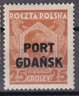 Port Gdansk 1928 Fi 16a Mint Hinged - Bezetting