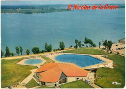 82. Gf. ST-NICOLAS-DE-LA-GRAVE. Vue Panoramique Aérienne Sur La Base Nautique Et De Plein Air - Saint Nicolas De La Grave