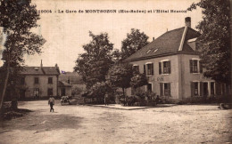 J0909 - La Gare De MONTBOZON - D70 - Et L'Hôtel Besson - Montbozon