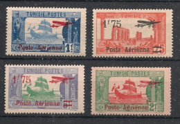 TUNISIE - 1927 - Poste Aérienne PA N°YT. 3 à 6 - Série Complète - Neuf Luxe** / MNH / Postfrisch - Poste Aérienne