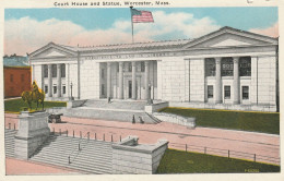 Court House And Statue, Worcester, Massachusetts - Worcester