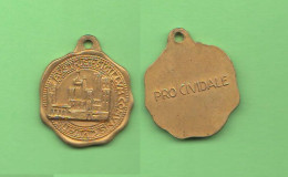 Medaglia Pro Cividale Ottone Dorato  Motto Austriae Sigillum Comunis Civitatis - Profesionales/De Sociedad