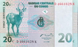 Congo Democratic Republic 20 Centimes, P-83 (1.11.1997) - UNC - República Democrática Del Congo & Zaire