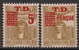 TUNISIE - 1941-44 - Taxe TT N°YT. 52a Et 52b - Déesse 5f Sur 80c - Neuf Luxe** / MNH / Postfrisch - Postage Due