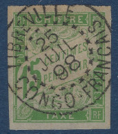 Colonies Générales TAXE N°20 15c Vert Jaune Oblitéré Dateur De 1898 " LIBREVILLE / CONGO FRANCAIS " SUPERBE - Taxe