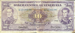 Venezuela 10 Bolivares, P-45b (02.01.1964) - Fine - Venezuela