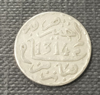 MARRUECOS. AÑO 1897 (1314). 1/20 RIAL PLATA HASAN I. PARIS. PESO 1.3 GR - Maroc