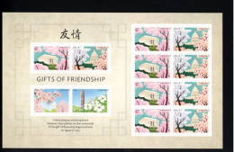 1856764803  2015  SCOTT 4982 TILL 4985 AS PANE (XX)  POSTFRIS MINT NEVER HINGED - GIFTS OF FRIENDSHP - CHERRY TREES - Nuevos