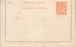 117-CL1  ENTIER CARTE MOUCHON 15 CENT NEUF N°116 - Karten/Antwortumschläge T