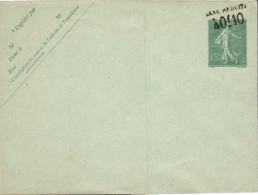 130-CL1 ENTIER LETTRE SEMEUSE  15 CENT NEUF N°507 - Cartes/Enveloppes Réponse T