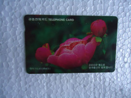 KOREA   USED CARDS  PLANTS FLOWERS - Fleurs