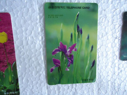 KOREA   USED CARDS  PLANTS FLOWERS  ORCHIDS - Fiori