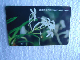 KOREA   USED CARDS  PLANTS FLOWERS - Corée Du Sud