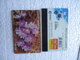 KOREA   USED CARDS  PLANTS FLOWERS - Corée Du Sud