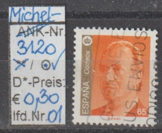 1993 - SPANIEN - FM/DM "König Juan Carlos I." 65 Ptas Gold/gelbl.rot - O  Gestempelt - S.Scan (3120o 01-02  Esp) - Used Stamps