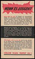 1944-45 ALLIED PROPAGANDA LEAFLET WENN ES LOSGEHT - WHEN THE BOMBING STARTS - Documents