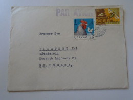 D197921 Romania   Airmail Cover  Bucuresti  1964  Sent To Hungary  Brenner Éva -stamp  Rooster Coq  Bee Sunflower - Covers & Documents