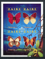 Zaïre ** N° 1455 à 1458 En Feuillet  - Papillons - Unused Stamps
