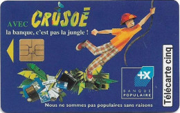 France - Les Cinq Unites - Crusoe - Banque Populaire - Gn271 - 10.1996, 5Units, 18.500ex, Used - 5 Eenheden