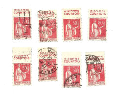 PUBLICITIMBRES De CARNET - Un Lot De 8 PAIX TII - Pubs BISCOTTES COURTOIS - Anciens : 1906-1965