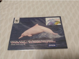 Hong Kong:   Chinese White Dolphin, Mammal, World Wide Fund Maximum Card - Tarjetas – Máxima