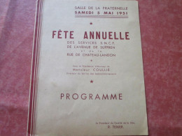 CLUB SUFFREN - Fête Annuelle Des Services S.N.C.F. (programme) - Chemin De Fer