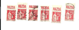 PUBLICITIMBRES De CARNET - Un Lot De 6 PAIX TII - Pubs MAZDA - Alte : 1906-1965