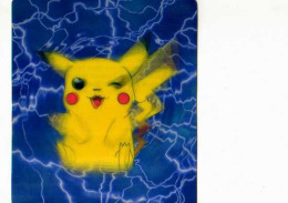 Carte POKEMON Animee, Holographique, Kellogg's 2000, Pikachu , Format  11x 9,4 Cm - Other & Unclassified