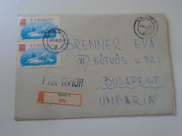 D197926  Romania  Registered  Airmail Cover  Arad Ca1964     Sent To Hungary  Brenner Éva  Stamp Sailing - Cartas & Documentos