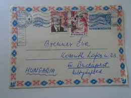 D197934 Romania   Stationery Airmail  Cover   Tarom Bucuresti  1965   Sent To Hungary  Brenner Éva Stamp  Piano Violin - Briefe U. Dokumente