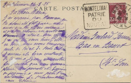 OBLITERATION DAGUIN SUR CARTE " MONTELIMAR PATRIE DU NOUGAT " CAD MONTELIMAR  1925 - Maschinenstempel (Sonstige)