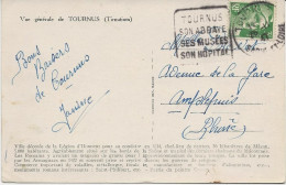 OBLITERATION DAGUIN SUR CARTE "   TOURNUS -SON ABBAYE -SES MUSEES -SO HOPITAL -  CAD TOURNUS  1947 - Annullamenti Meccaniche (Varie)