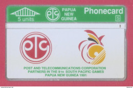 PAPOUASIE NOUVELLE GUINEE--Papua New Guinea--5 Units-Post And Telecommunications Partners South Pacific Games 1991 - Papua Nueva Guinea