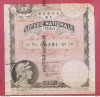 LOTERIE NATIOALE--1934--Billet Entier--100 F-1° Tranche- - Billets De Loterie