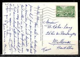 C158 - N° 130 SUR CP DE ANDORRE LA VIEILLE DU 09/08/53 - Storia Postale