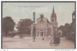 59---SAINT POL SUR MER---Place De L'Eglise---animé--cpsm Pf -colorisé - Saint Pol Sur Mer