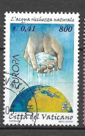 Timbres Oblitérés Du Vatican 2001, N°1230A YT, Europa, L'eau Richesse Naturelle - Usati