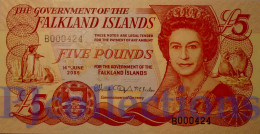 FALKLAND ISLANDS 5 POUNDS 2005 PICK 17a UNC LOW SERIAL NUMBER "B000424" - Isole Falkland