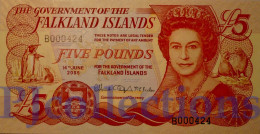 FALKLAND ISLANDS 5 POUNDS 2005 PICK 17a UNC LOW SERIAL NUMBER "B000424" - Falkland Islands